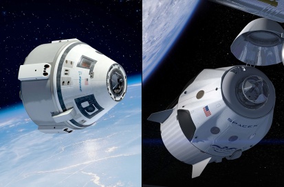 Left: Boeing CST-100 Right: SpaceX Dragon v2